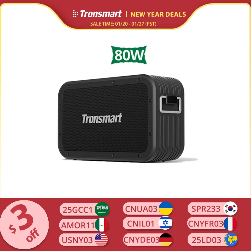 Tronsmart Force Max Speaker 80W Krachtige Bluetooth-luidspreker met TWS, Bluetooth 5.0, waterdichte