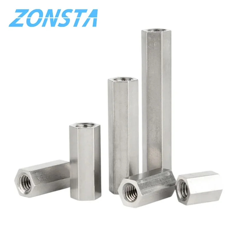 2/5/10pcs 304 Stainless Steel Hex Hexagon Standoff Spacer Long Rod Coupling Hex Nut Bolt Screw M2 M2.5 M3 M4 M5 M6 M8 M10 M12