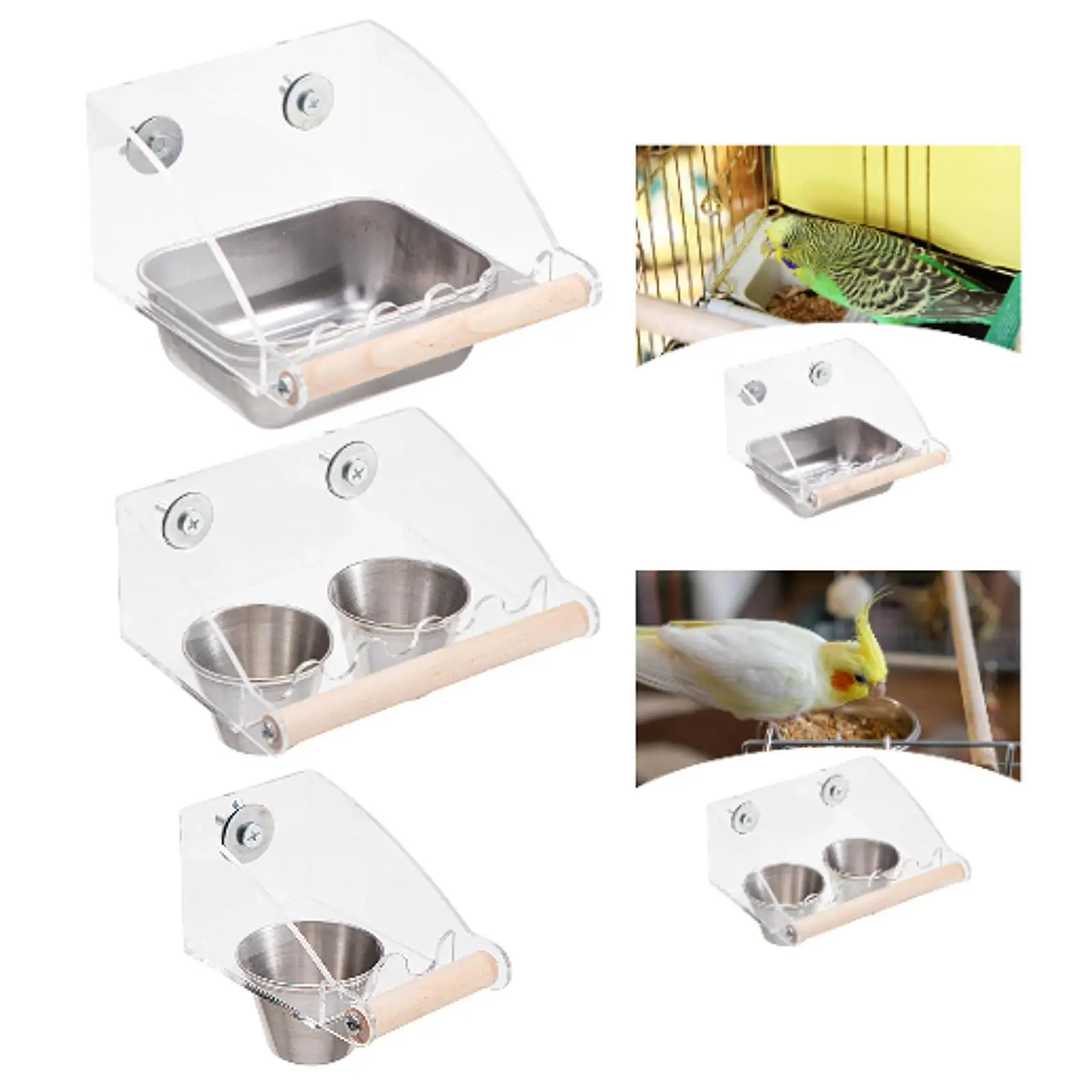 

Подвесная клетка для домашних животных, кормушка для корма, аксессуар для клетки для чашки, просмотр диспенсера для еды