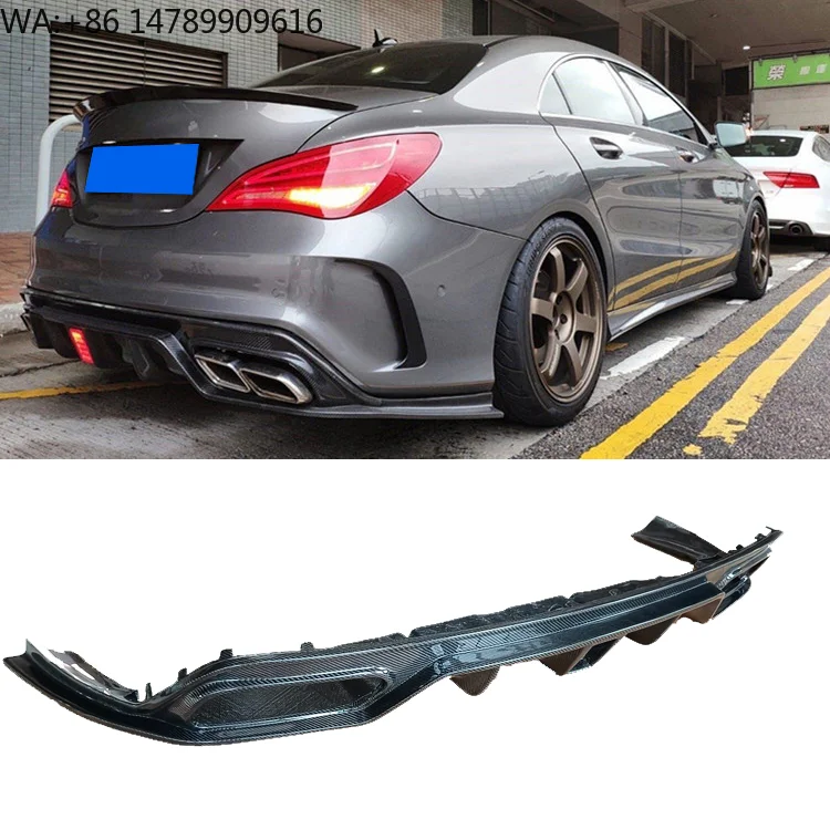 High-end Custom Body Kit For Old-to-New ConversionCM Style CLA W117 C117 CLA250 CLA45 Carbon Fiber Rear Bumper With Exhaust For