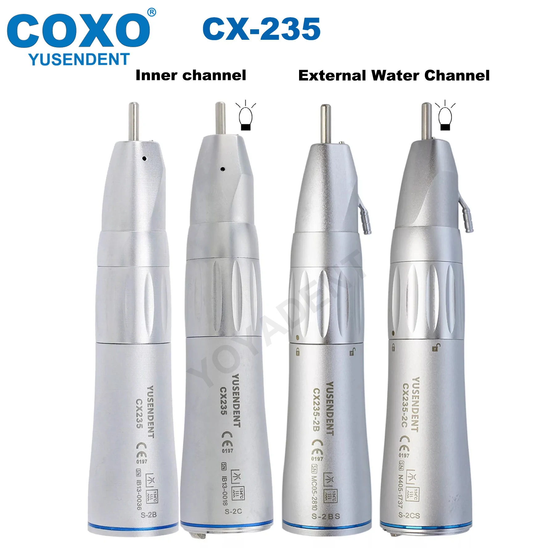 

COXO Dental 1:1 Fiber Optic Straight Nose Cone Handpiece Low Speed Surgical Handpiece External Water/Inner channel ISO E type