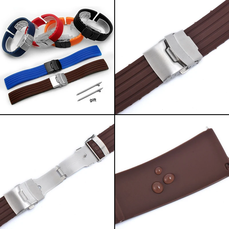 Silicone Rubber Watch Strap 18mm 20mm 22mm 24mm Quick Release Universal Women Men Watch Band Sport Soft Bracelet for Huawei image 4