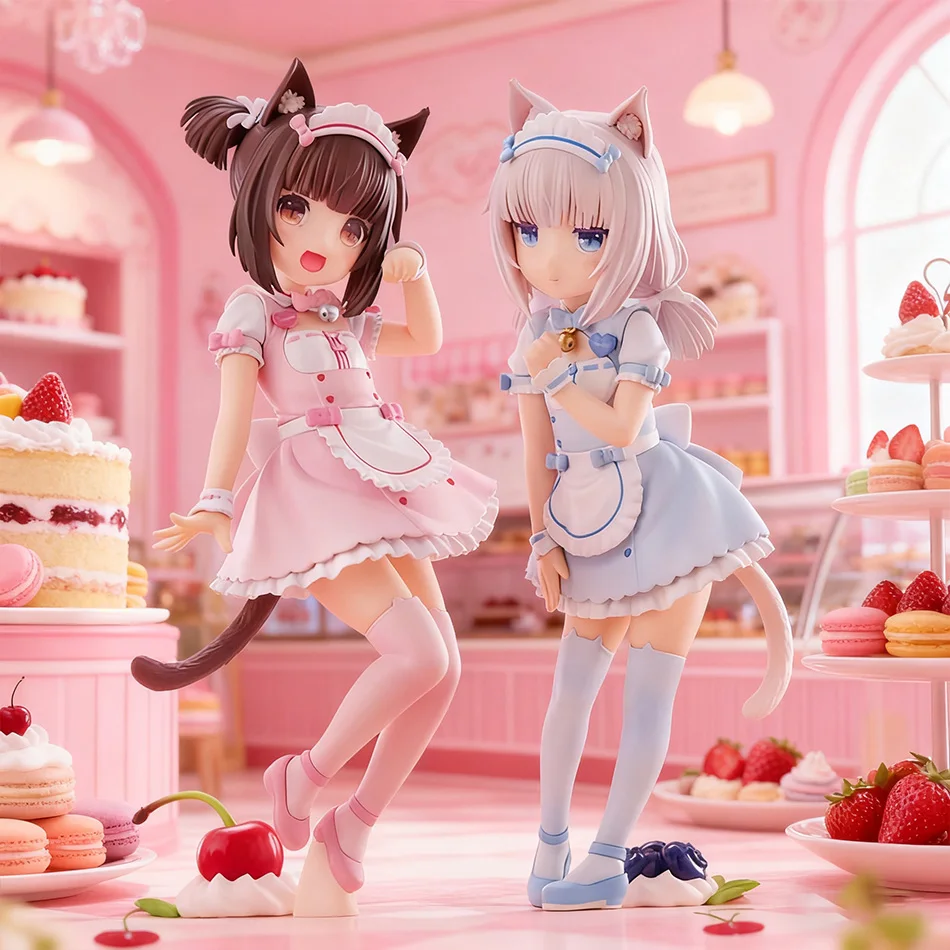 In Stock NEKOPARA 18CM Anime Cat Maid Figure Chocolates Vanilla Cute PVC Collectible Static Doll Pretty Cat Style Model for Kids