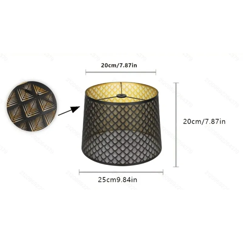 Metal Etching Process Large Lamp Shade, Drum Big Lampshades for Table Lamp and Floor Light, Arrow Design,7.9x9.8x7.9Inch,Spider