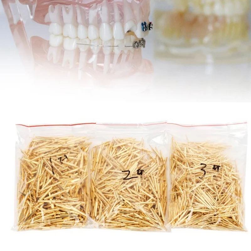 100pcs Brass Threaded Pins with Spike for Plaster Stone Model Work Die Fabrication Orthodontic Tools Dental Laboratory Supplies