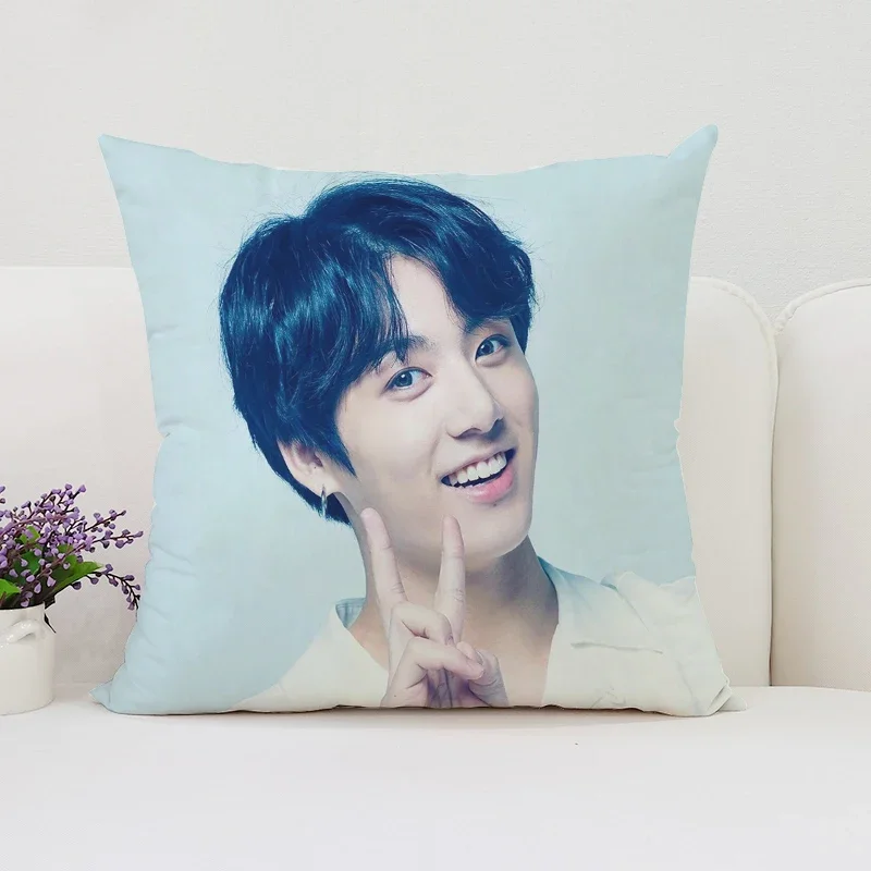 Cushion Cover for Pillow Cases 45x45 Cushions Cover J-Jungkook Fan Gifts Aesthetic Room Decoration Decorative Pillowcase 40x40