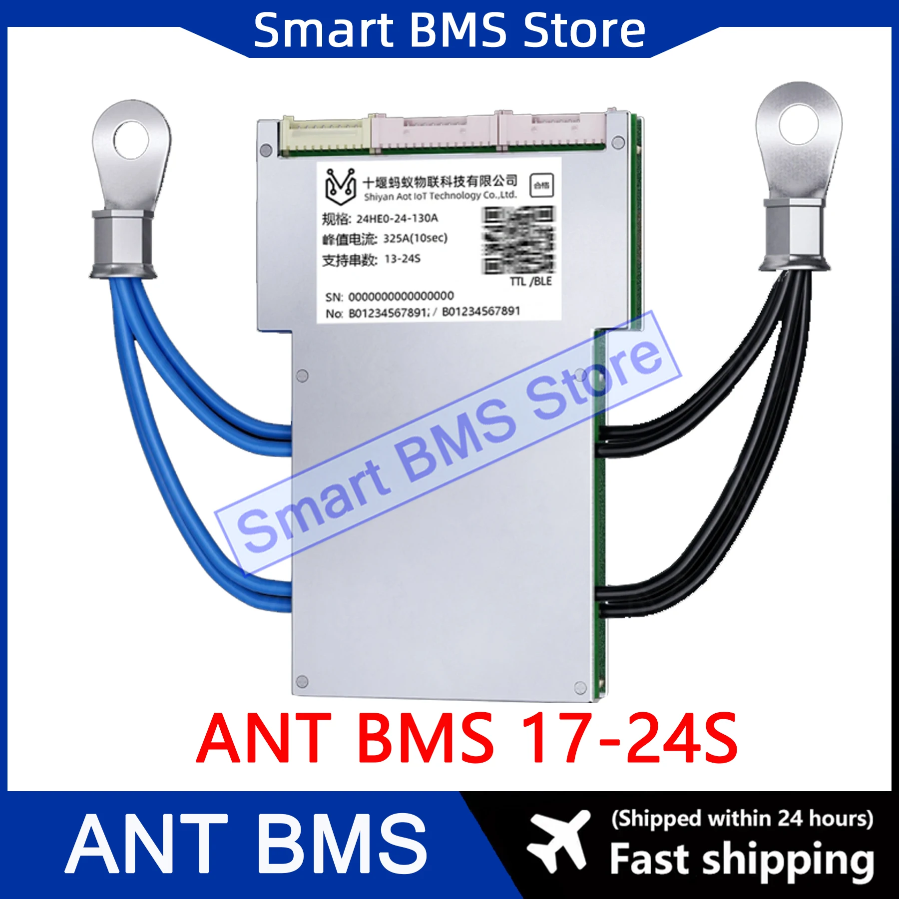 Smart ANT BMS 17S - 24S 20S 60V 72V 84V 96V CONT. 50A 130A 340A 420A Peak 550A 850A 1050A Within Balance BT App for Lifepo4 LTO