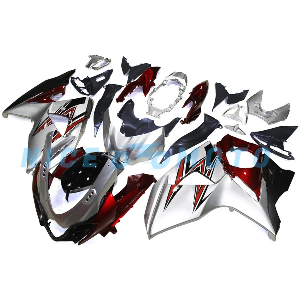 Best Fairing kits for Suzuki GSXR1000 2009 2010 2016 K9 11 12 13 14 15 GSX-R1000  High Grade Fairings kit red/silvery