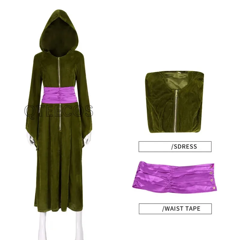 2025 aaa 파드메 코스프레 아미달라 의상 여성 유니폼 애니메이션 할로윈 크리스마스 파티 귀족 녹색 롱 드레스 수트 의상