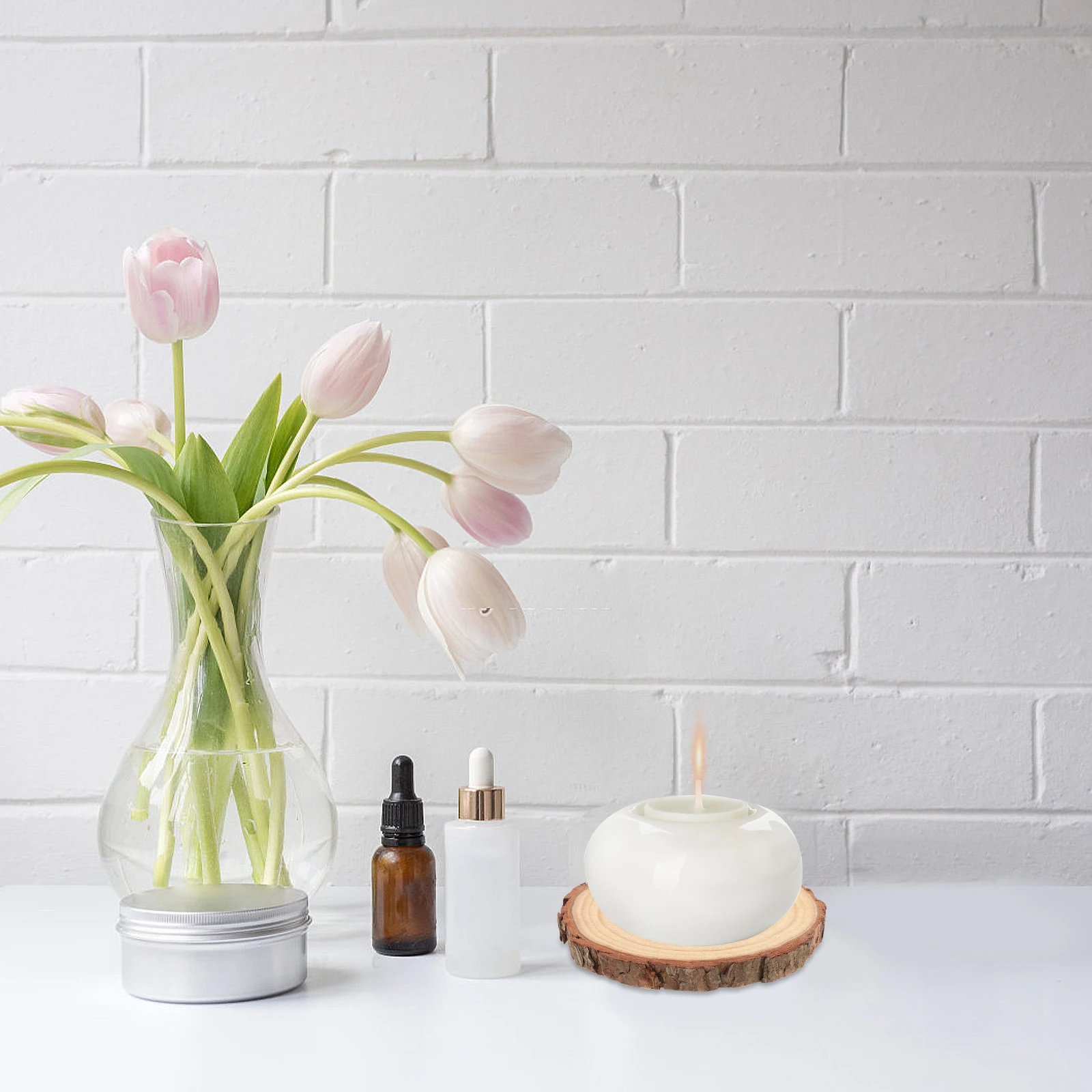 

4pcs Wood Slices Decorative Craft Unfinished Round Wooden Circles Diy Natural Craft Supplies For Wedding Home Decoration Wooden