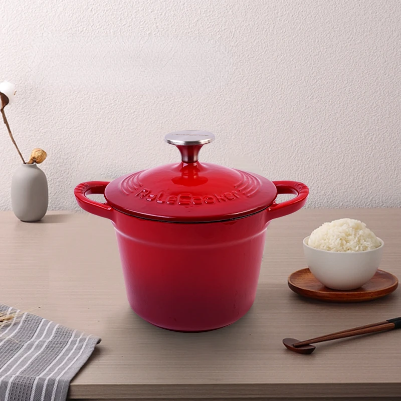 

Cast Iron Enamel Cookware Pot Fish Cake Pots Stew Rice Induction Cooker Auxiliary Food Instant Noodles Rice Pots for Cooking