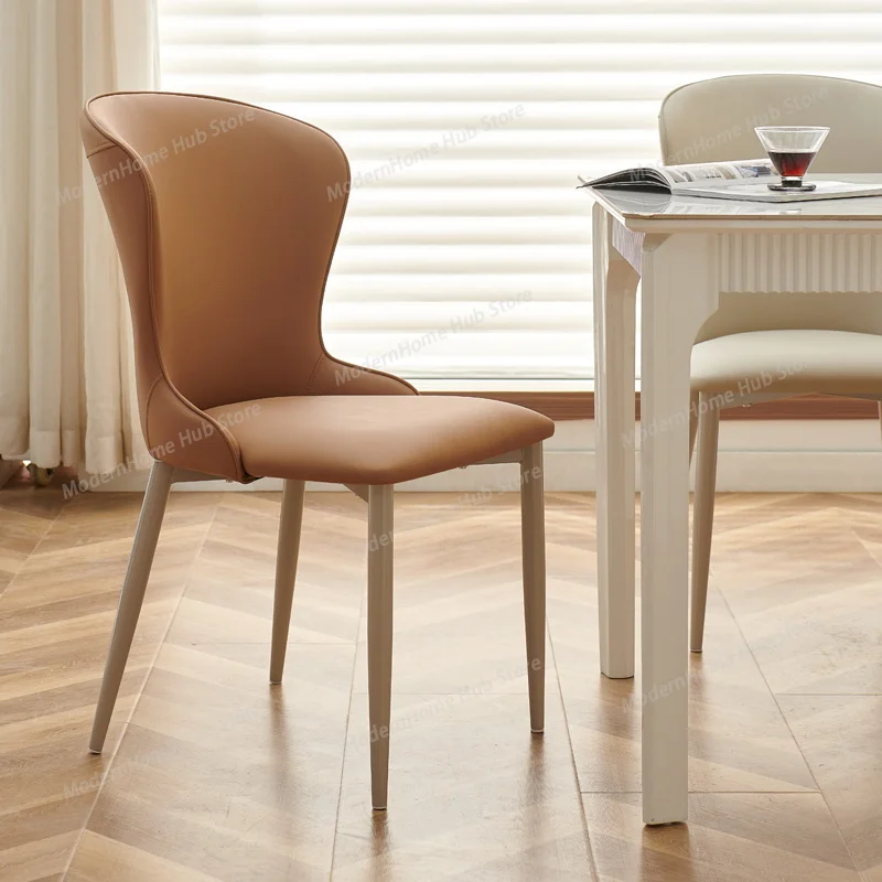 Style Minimalist Dining Chairs Metal Italian Modern Leather Dining Chairs Sturdy Italian Sillas Comedor Furniture Home