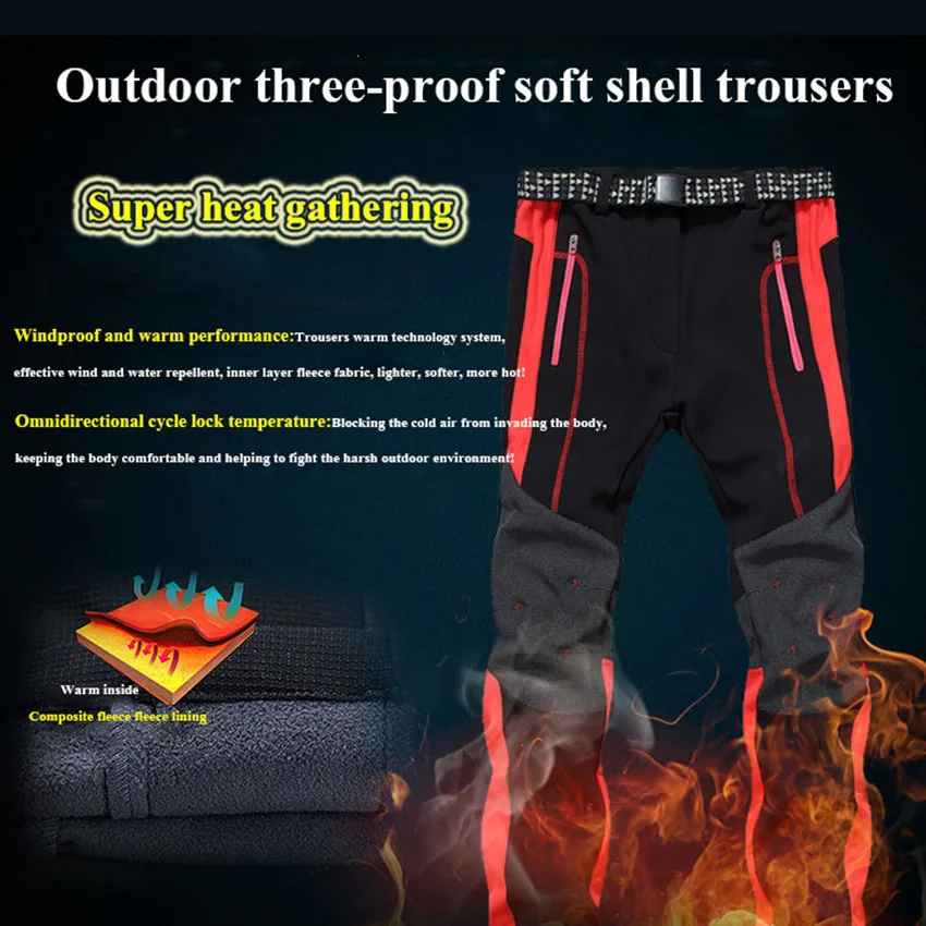 NUONEKO Womens Winter Fleece Softshell Pants Outdoor Sport Thermal Fishing Skiing Camping Hiking Trousers Waterproof Pants PM26