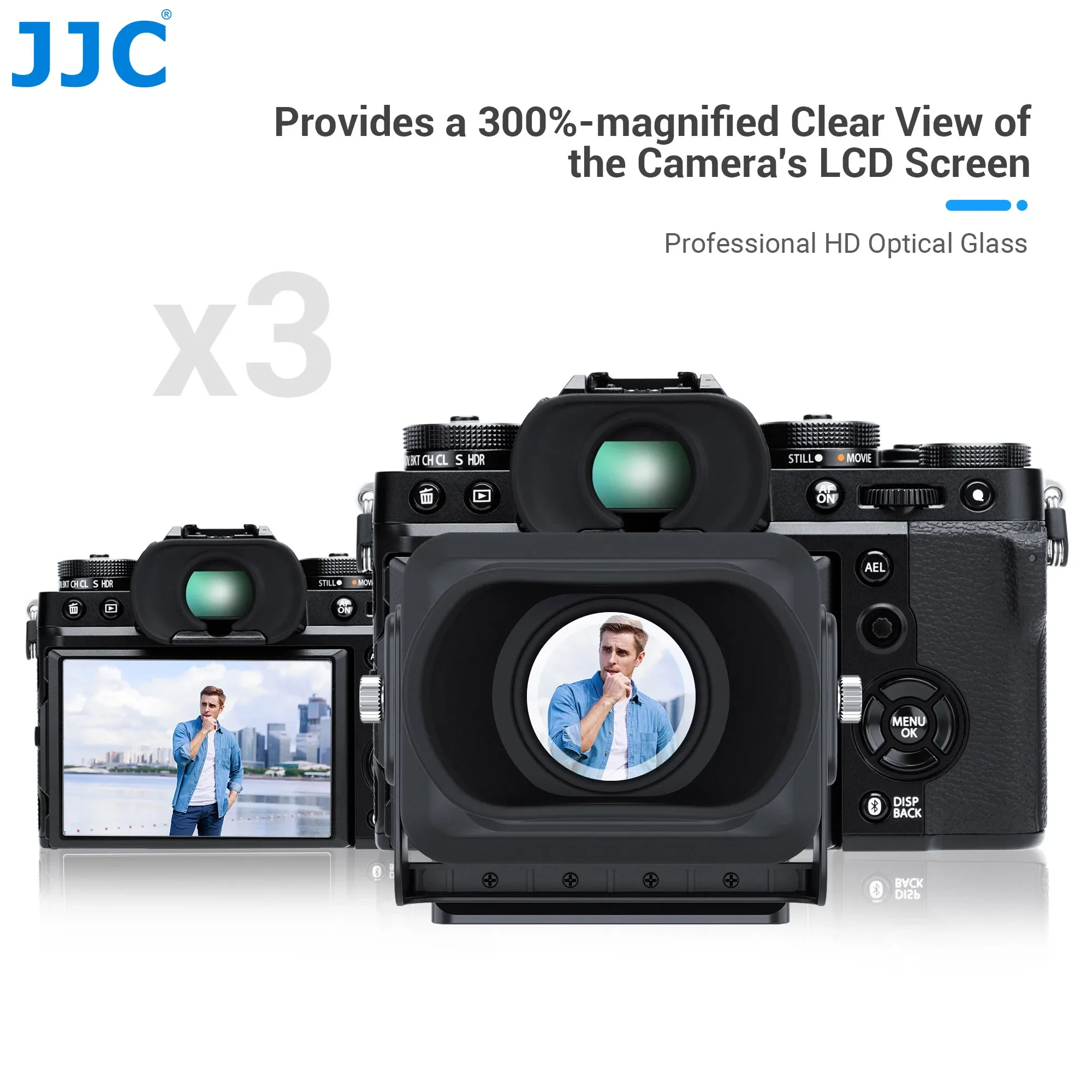 JJC 3X LCD Viseur Caméra Extender Eyecup EySIM que Pliable Fit 3.0 "Écran pour Nikon Z30 Sony ZV-1 ZV-1F jas100 IL G7X