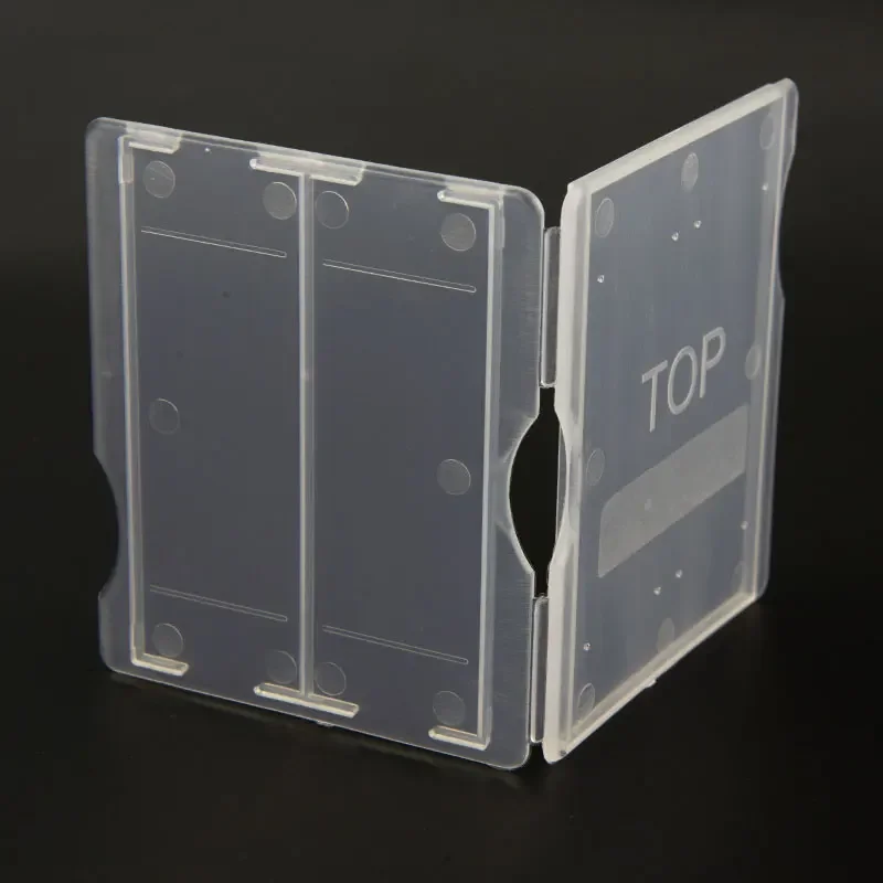 10PCS แบบพกพา Lab พลาสติก ABS กล้องจุลทรรศน์สไลด์ผู้ถือกล่อง 2PCS ความจุกรณี