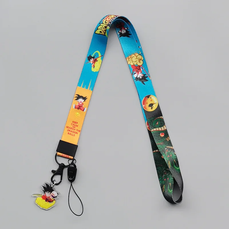 لعبة دراغون بول أنيمي الحبل لسلسلة المفاتيح غطاء بطاقة الهوية جواز سفر الطالب الهاتف المحمول USB شارة حامل حلقة رئيسية الرقبة حزام الملحقات