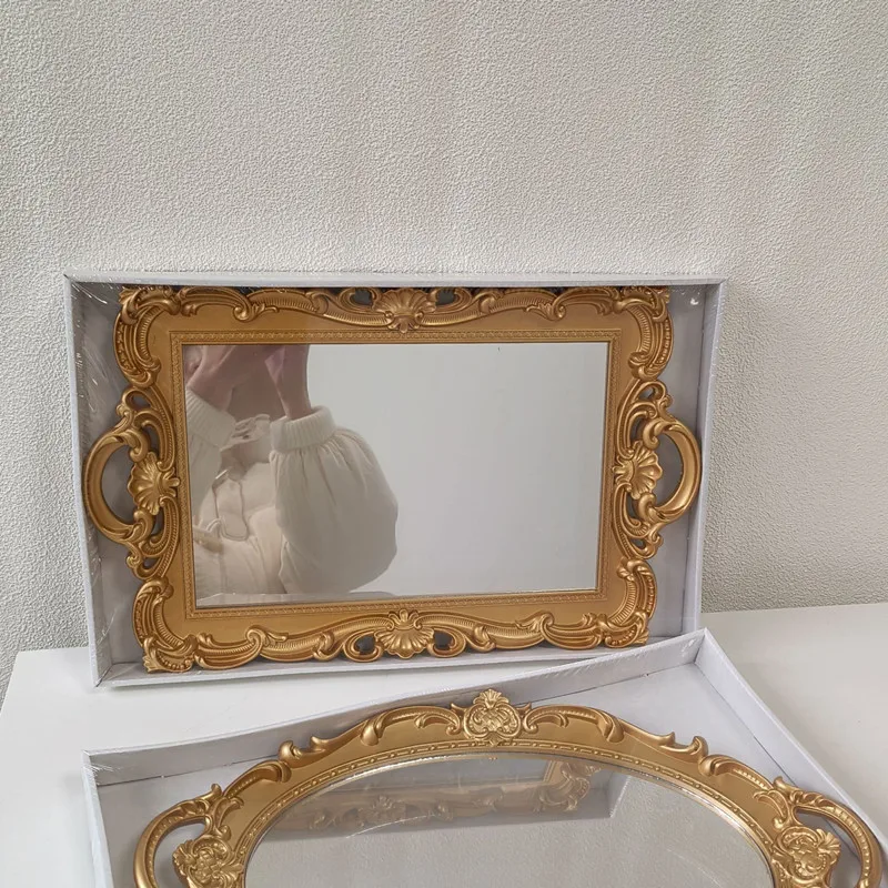

Vintage Glass Tray, Dining Table Dessert Tray, Aromatherapy, Jewelry, Display Mirror, Dressing Table Accessory Storage Box