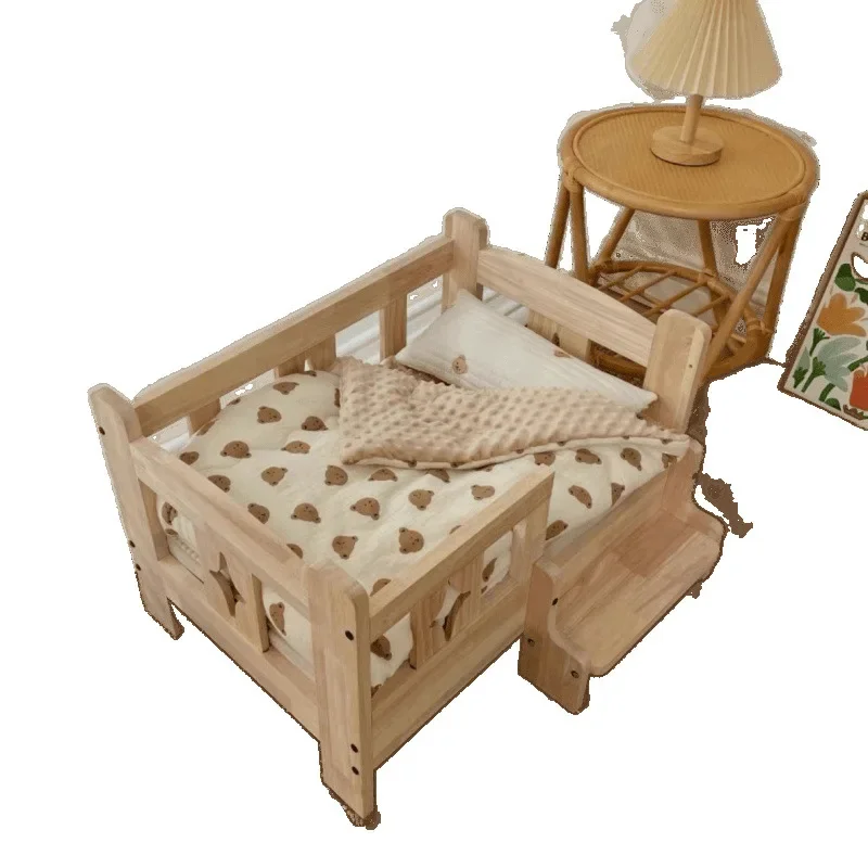 

Kennel cat litter pet bed, solid wood bed four seasons dismantling and washing universal dog than bear pet Nordic ins