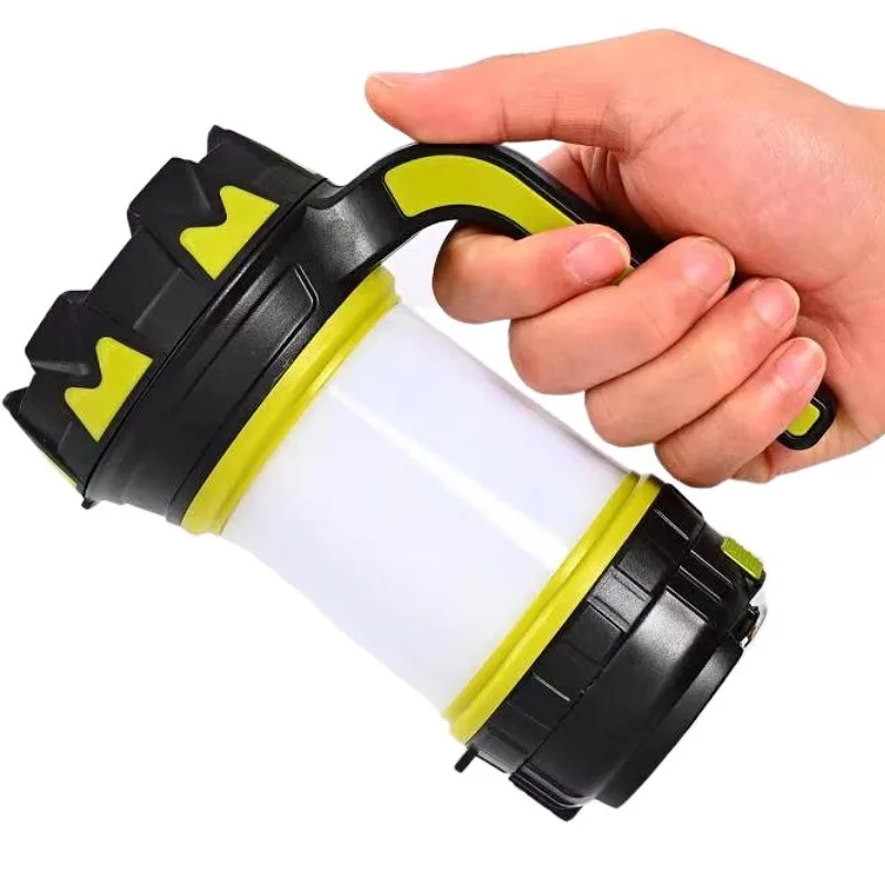 Outdoor Camping Portable Searchlight T6 Beads Super Bright Cob Side Atmosphere Light USB Rechargeable Camping Light