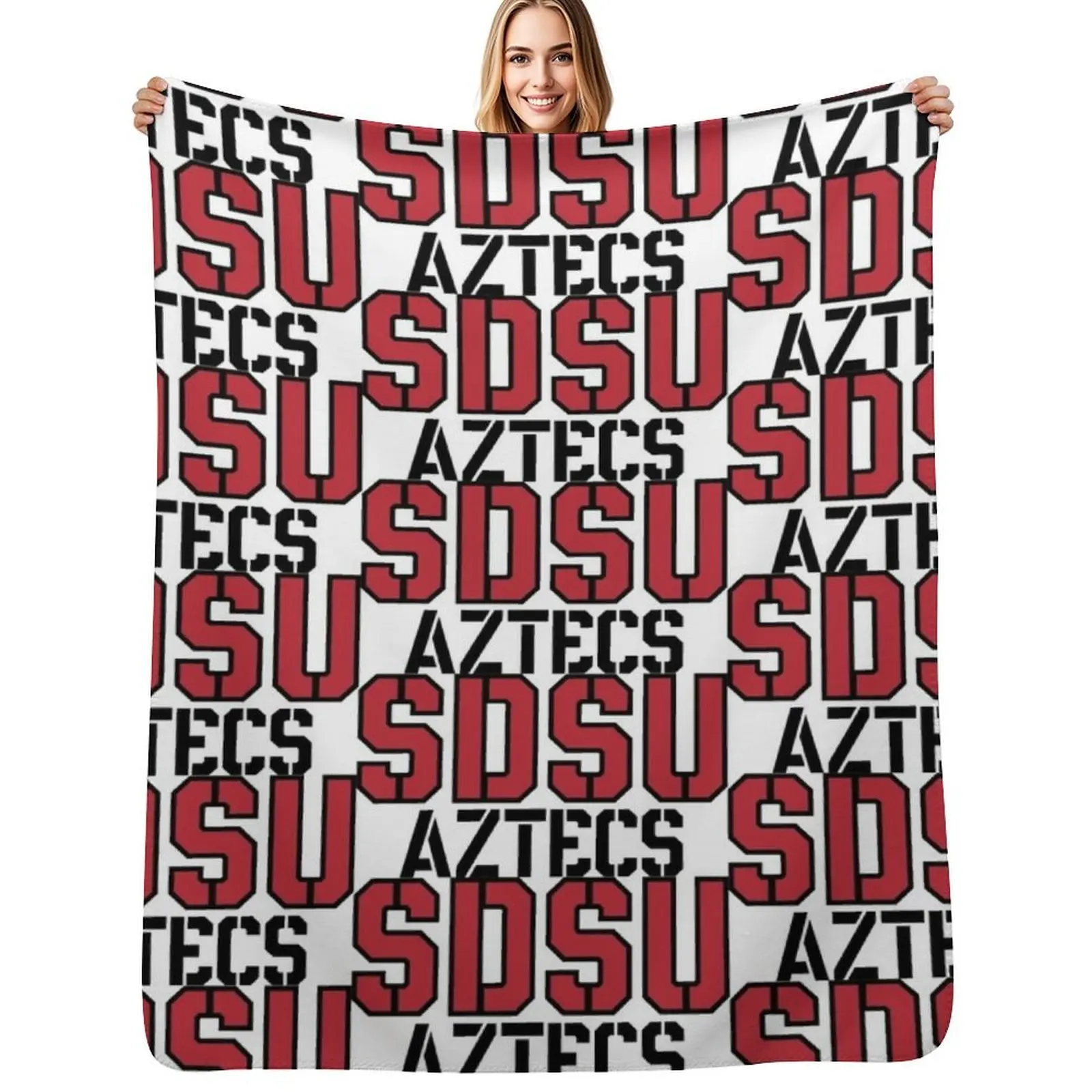SDSU Aztecs Throw Blanket Bed linens Plush Designers For Sofa Thin Decorative Sofas Fashion Sofas Blankets
