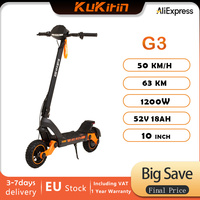 KuKirin G3 electric scooter 1200W 48V 18Ah battery 10'' 50km/h max speed 63km range