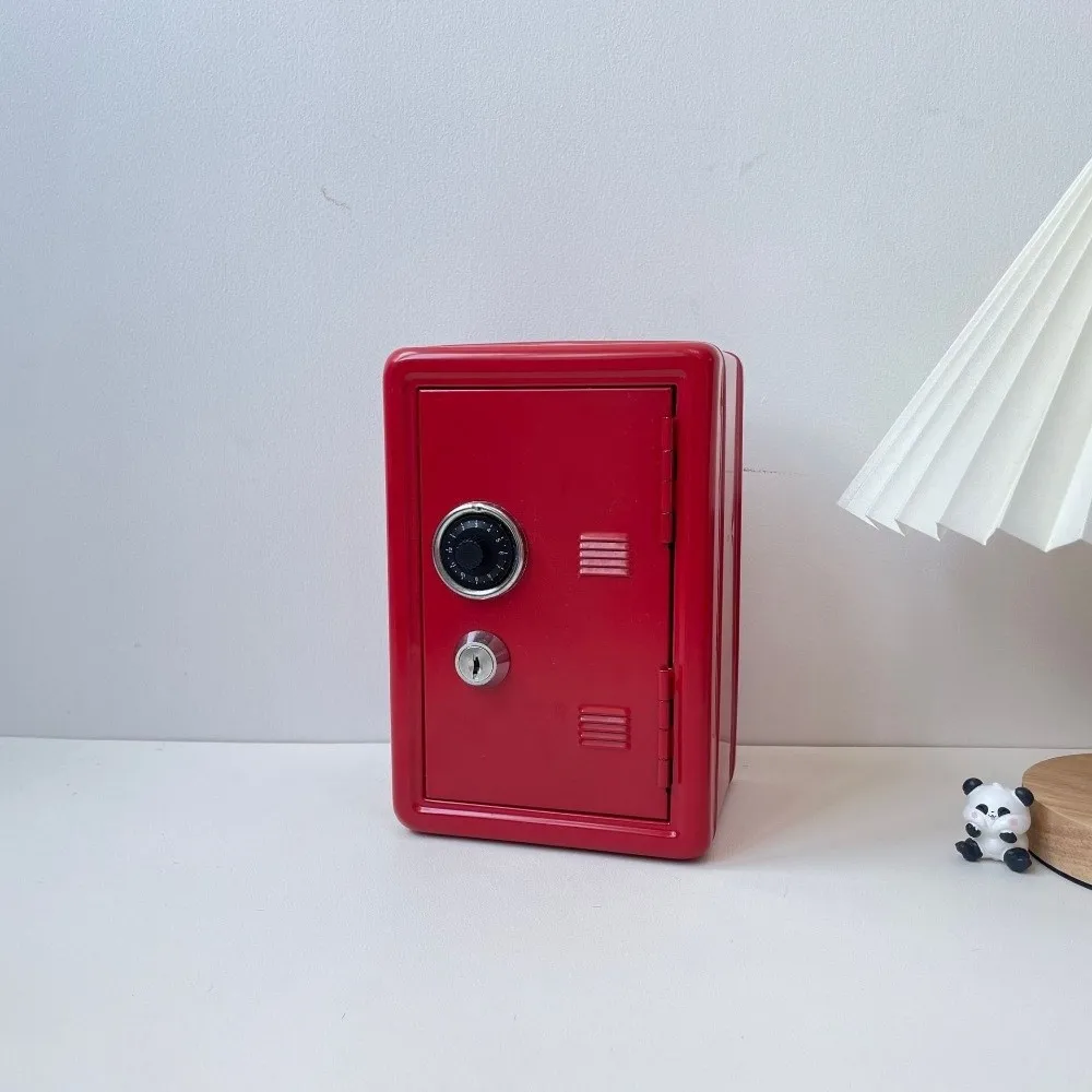 Portable Password Lock Mini Safe Box Anti-Theft Cabinet Strongbox Metal Money Storage Box Desktop Storage