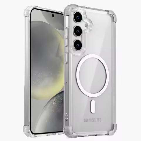 Shockproof Armor Transparent Case For Samsung Galaxy S25 S24 S23 S22 S21 Note 20 Ultra Plus S23FE S24FE For Magsafe Charge Cover