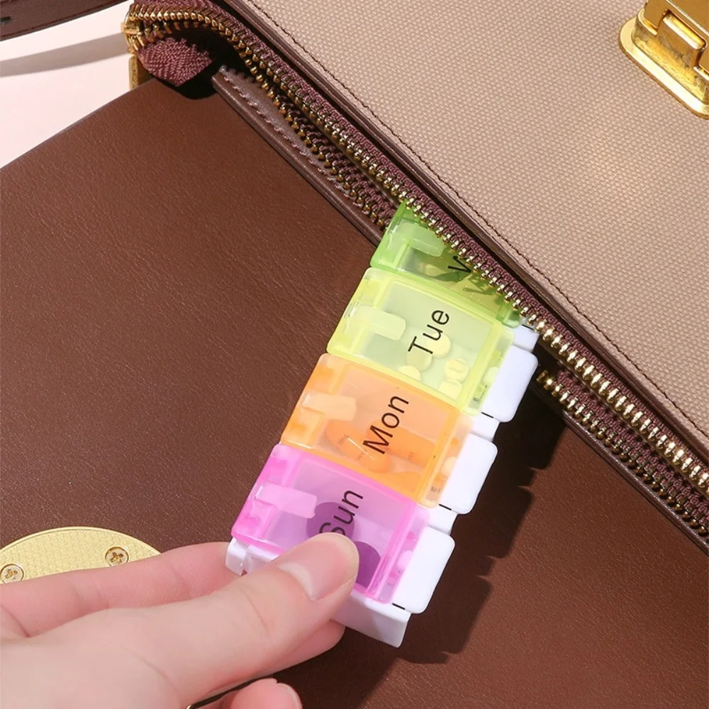Novo Organizador de Pílulas Premium Rainbow para 1 Dose Diária, Semanal, Caixa de Armazenamento para Vitaminas, Óleos de Peixe e Suplementos