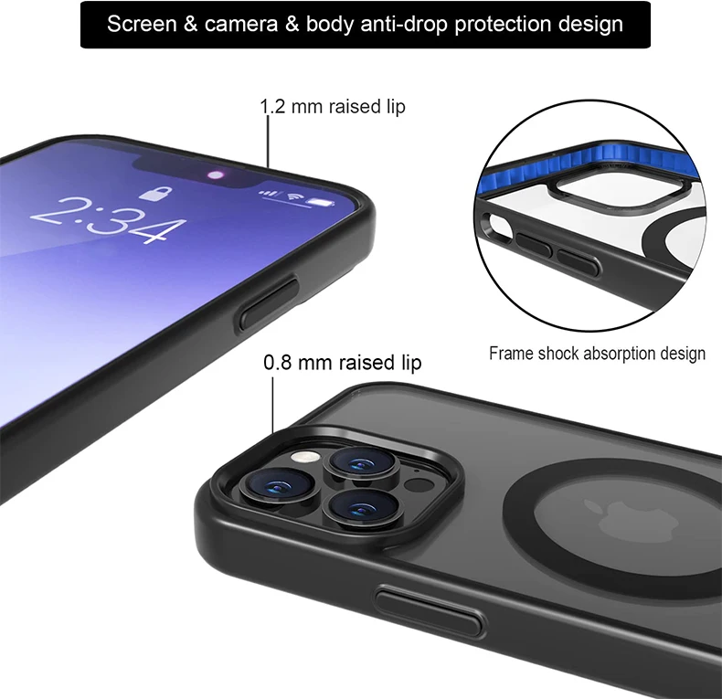 Magnetische Handyhülle mit Ständer für iPhone 17 16 14 Plus 15 13 Pro Max 12 11 Schutzhülle Apple Cover mit Aufstellfunktion – Detail 3