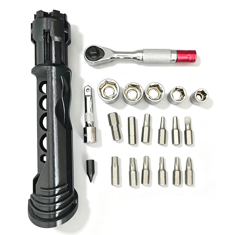 Portable Motorcycle Tool Storage Case For CFMOTO 450MT/450SR/450SRS Optional Ratchet Wrench/3D Printed Flat Screwdriver Bit