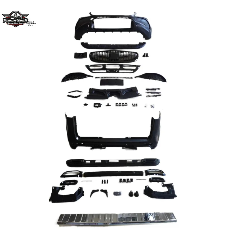 Suitable for Mercedes-Benz V-Class Vito V260 Modified GLS Black Knight Front and Rear Bumpers + Grille Surround Kit Large Surrou