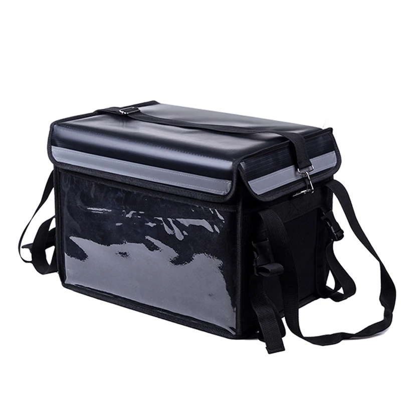 

48L customized logo shoulder bag food delivery warm bag insulation black foam box