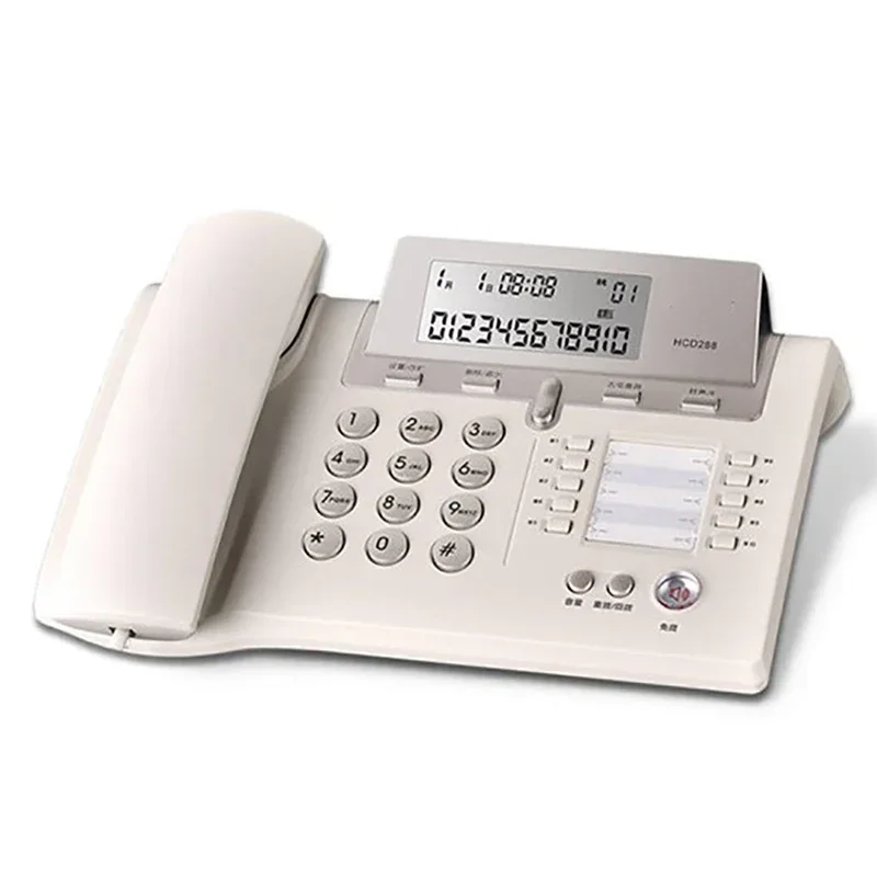 Corded Telephone with Caller ID Display, Wired Telephone with DTMF/FSK Dual Mode, Speaker, Redial Function, Fixed Telephone