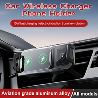 15W Magnetic Mobile Phone Mount With Wireless Charger Function,Car Charger 360 Rotation Foldable suction Cup Charging Stand