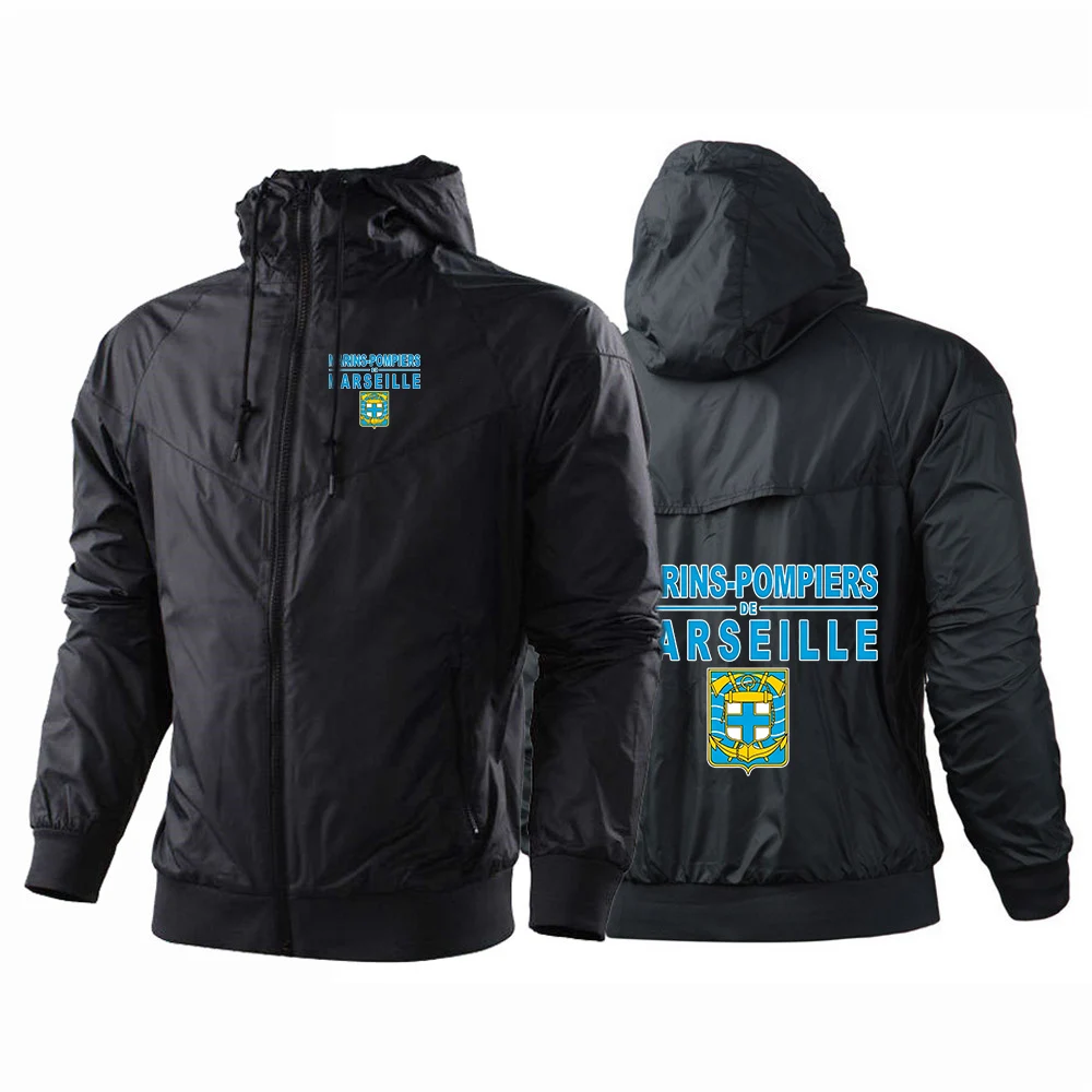 Marins Pompiers Marseille Naval Fire Battalion Jackets Sun Protection Windbreaker Camping Climbing Rain Coat Unisex Hoodies