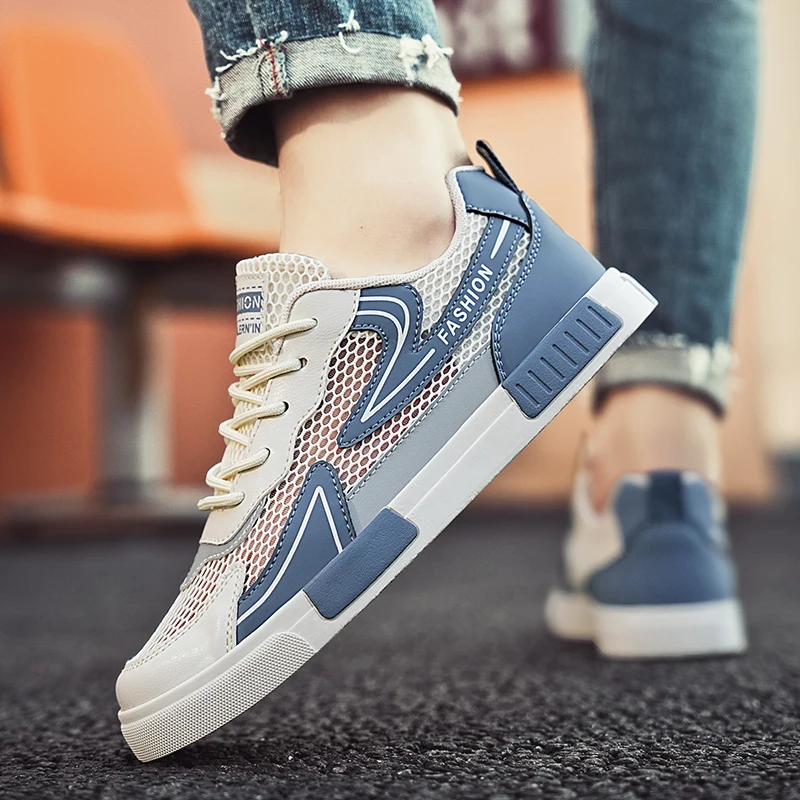

Men's Shoes, New Summer Style, Breathable, Thin Mesh Anti-Skid Sneakers, Youth Mesh Hollow Sports and Casual Trendy Shoes