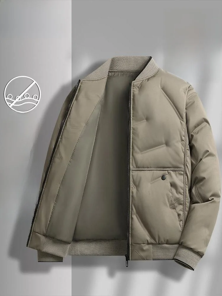 

Thiened Casual Men's down Jaet Autumn Winter Warm Pure Color Outerwear Anti-Wind Wear Resistant Faion Urban Sle