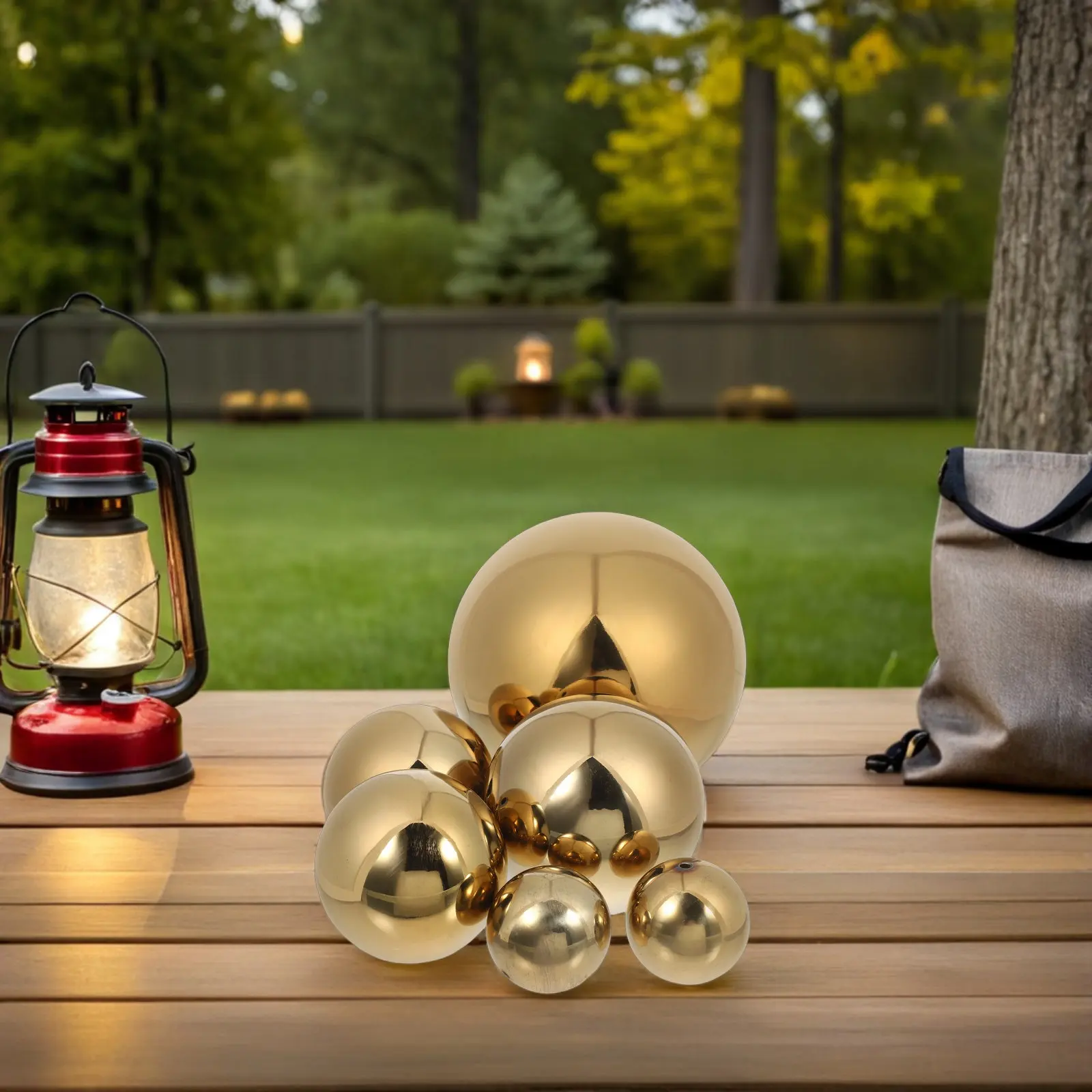 6Pcs Stainless Steel Hollow Mirror Globe Garden Ornament Reflective Sphere Outdoor Decor for Landscaping Hotel Grounds Patio