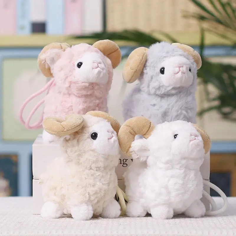 Fluffy Plush Sheep Keychain Cute No Shedding Soft Material Pendant for Backpack Decor Christmas Stocking Stuffers