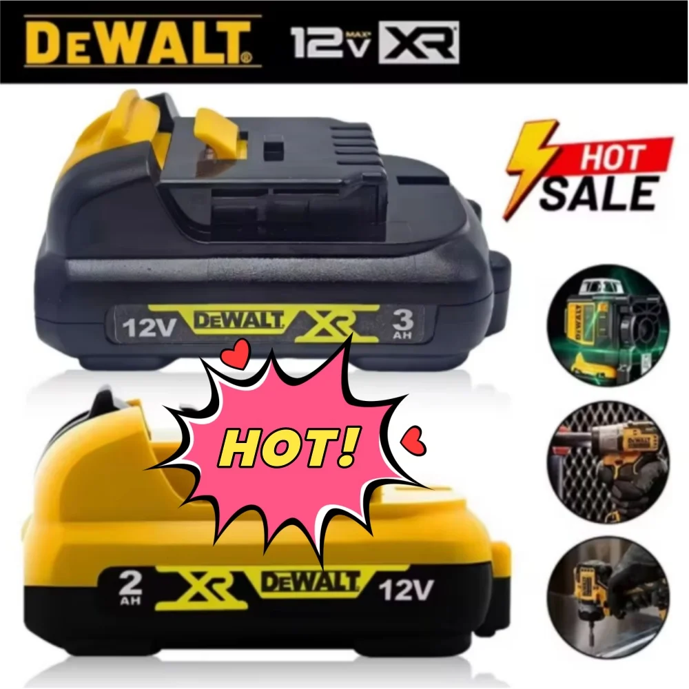 Аккумулятор литий-ионный DEWALT 12В, совместимый с DCB123, DCB125, DCB124, DCB122, DCD710 для электроинструментов - 2.0Ач, 3.0Ач, новый