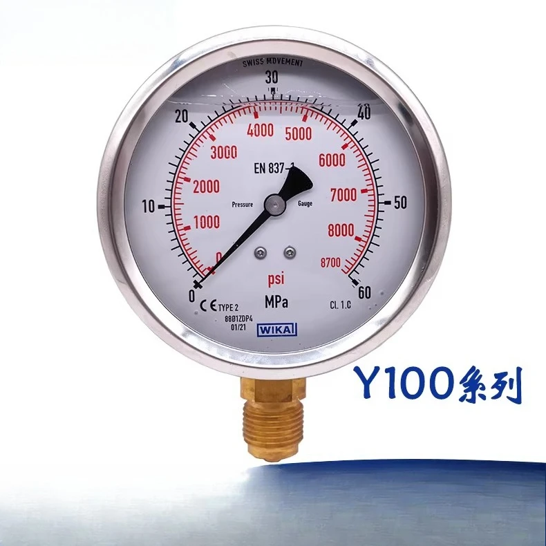 Pressure Gauge (for WIKA) EN837-1 Shockproof Hydraulic Pneumatic Oil Gauge 213.53 Old-Fashioned Popcorn Machine Pressure Gauge