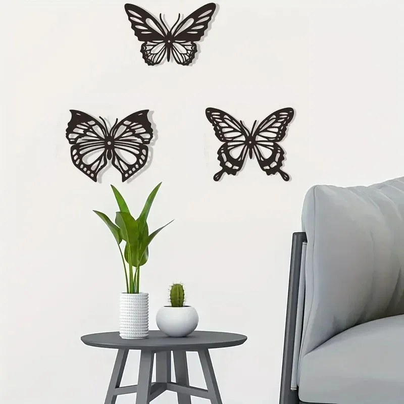 Crafts New Metal Butterfly Hollow Wall Decoration Creative Home Iron Metal Craft Home Outdoor Decoration Ornament Pendant Art