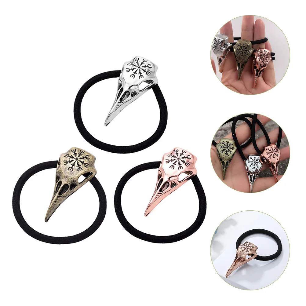 

3 Pcs Hair Ribbons Skull Rope Halloween Accessories Ponytail Holder Headband Holders Womens Ties for Man Miss