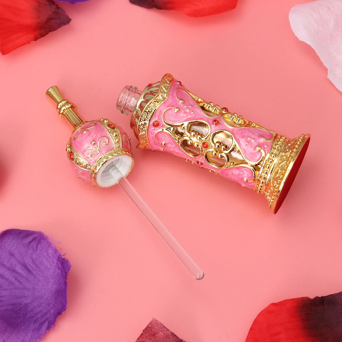 

12Ml Essential Oil Bottle Middle Eastern Style Glass Perfume Vial Travel Size Small Bottle for Women Fragrance Carrier Portable