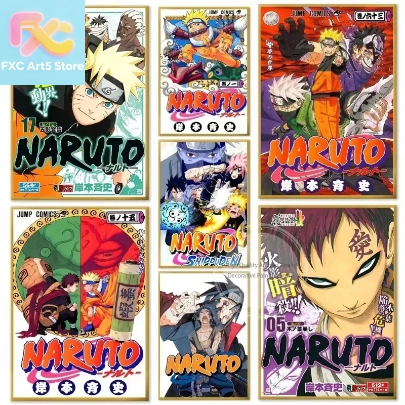 1pc frameless Naruto Anime Hot Blood Ninja Magazine Cover Poster Canvas Painting Picture Wall Art Home Living Room Bedroom Bar C
