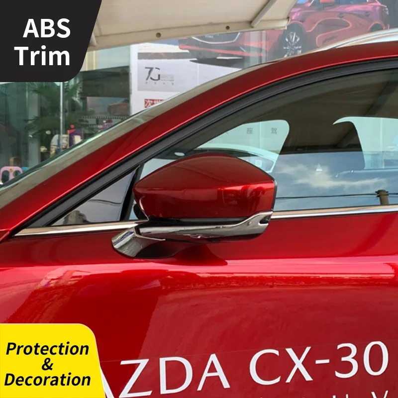 

4 шт. подходят для Mazda CX-30 2020-2024, отделка зеркала заднего вида, автомобильная наклейка, хромированный, серебристый, внешний Стайлинг