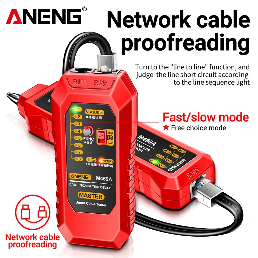 Network Line Finder Cable Tester ANENG M469A RJ45 RJ11 LAN Cable Tester Finder Wire Tracker Receiver Network Repair Testet Tools