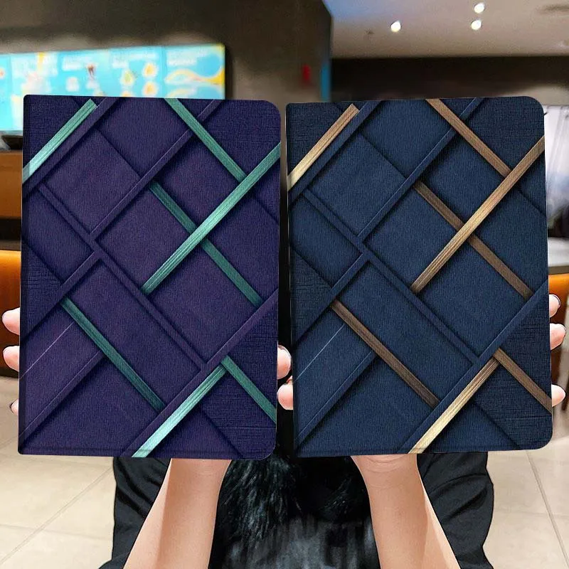 

Navy Grid Pattern Design For Honor Pad 8 V8 9 GT MagicPad 13 3 2 Tab MatePad Pro Air 12 X 12.6 Foldable Tablet Case Gift