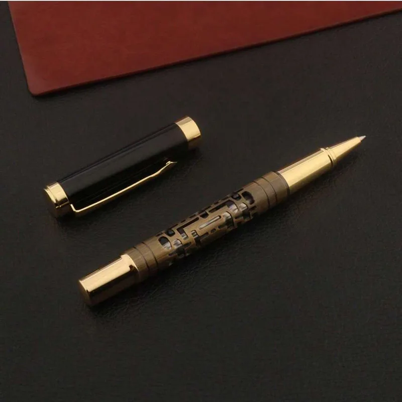 High Quality metal Roller ball Pen bronze Signature Stationery Office School Supplies metal ink pen