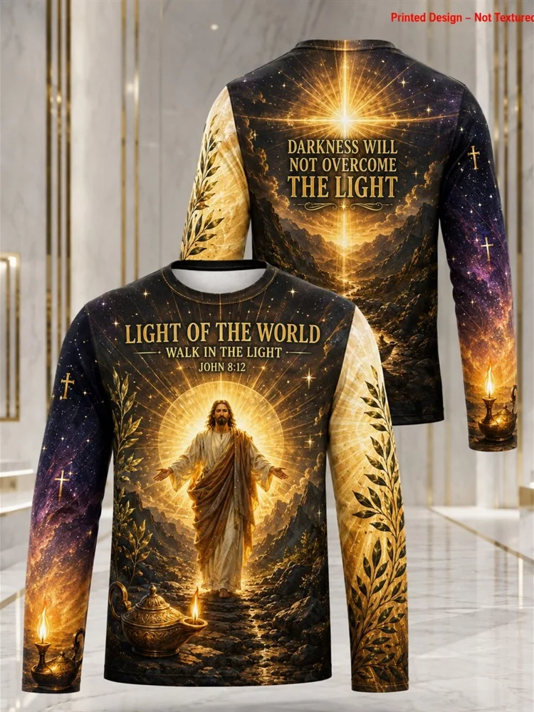 Men's Peace Be Still Jesus Storm Boat Mark 4 Christian Graphic Tee Long Sleeve T-Shirt Pullover Tops Gift New Faith Hope